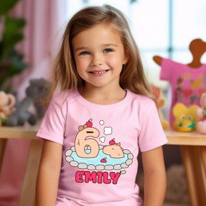 Capybara birthday T Shirt Capybara Party Theme Beautiful Capybara Bath Personalized Capybara Family Matching Tees Outfit Gift for Girl S138