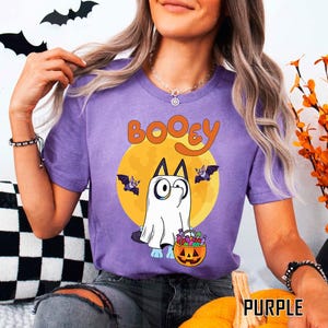 Booey boo Halloween T shirt dog Halloween Tee Trick Or Treat Spooky Season Family Halloween Party Horror Dog Boo tee gift for girl