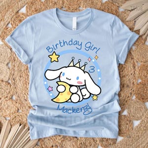 Personalized Cute Catt Birthday shirt, Kawaii Cart Birthday Theme Party, Cute Shirt, Personalized Family Birthday Party, TS108