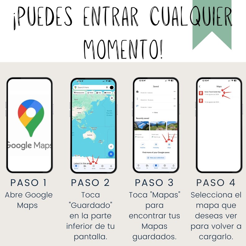 Guía De Viaje Mapa Interactivo En Google Maps español - Etsy