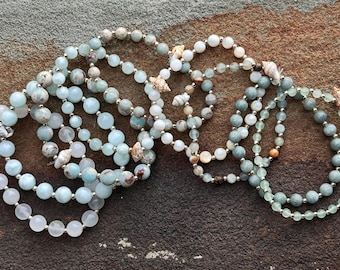 Crystal Beach Jewelry | Sea Glass Bracelet | Coastal Yoga Accessories