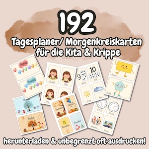 192 Tagesplaner/ Morgenkreiskarten für Kita, Krippe & Tagespflege | PDF zum Ausdrucken