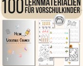 100 Lernmaterialien für Vorschulkinder | Buchstaben, Zahlen und Malvorlagen | PDF zum Ausdrucken