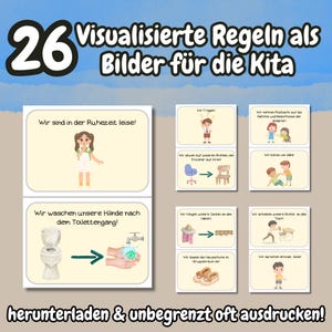 26 Visualized Rules of Conduct for Kindergarten | Pedagogically Valuable Rules Without a "Don't" | A4 Size for Printing & Laminating