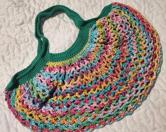 Crochet Rainbow Market bag