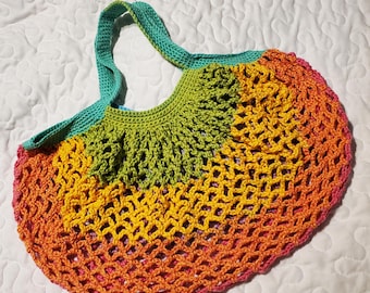 Crochet Rainbow Market Bag