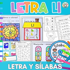 スペイン語の文字Lの音節ワークシート – 幼稚園のフォニックスアクティビティ - Silabas en español