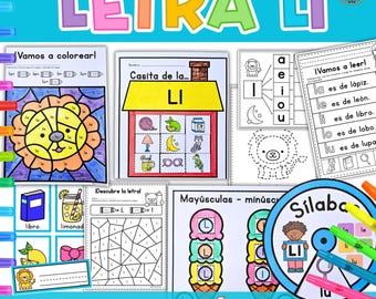 Spanish Letter L Syllables Worksheets – Kindergarten Phonics Activities - Silabas en español
