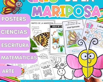 Butterfly Life Cycle in Spanish – Activities & Craft for Kindergarten and Homeschool | Ciclo de la Mariposa