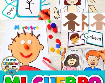 Partes del Cuerpo - Spanish Body Parts Printable & Worksheets - Human Anatomy Preschool Kindergarten