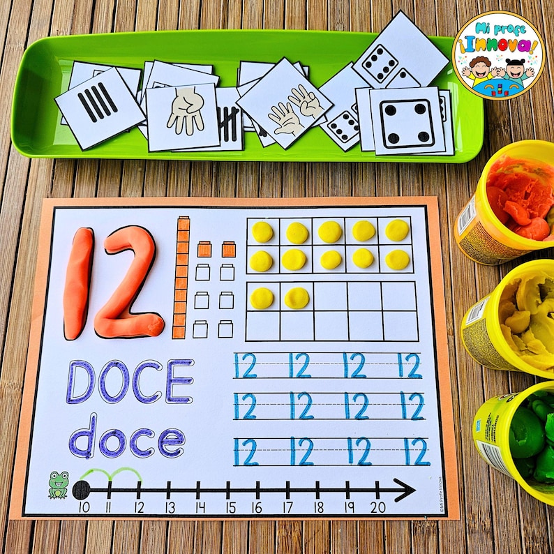 Numbers 1 to 20 Activities in Spanish – Playdough Mats for Preschool ...