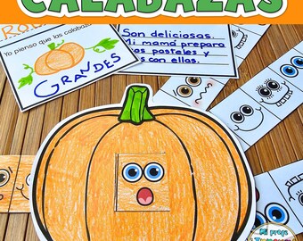 Calabazas - Spanish Pumpkin Craft for Kids - Emotions Activity - Wrinting & Drawing -  Fall Activities Preschool , Kindergarten , Homeschool