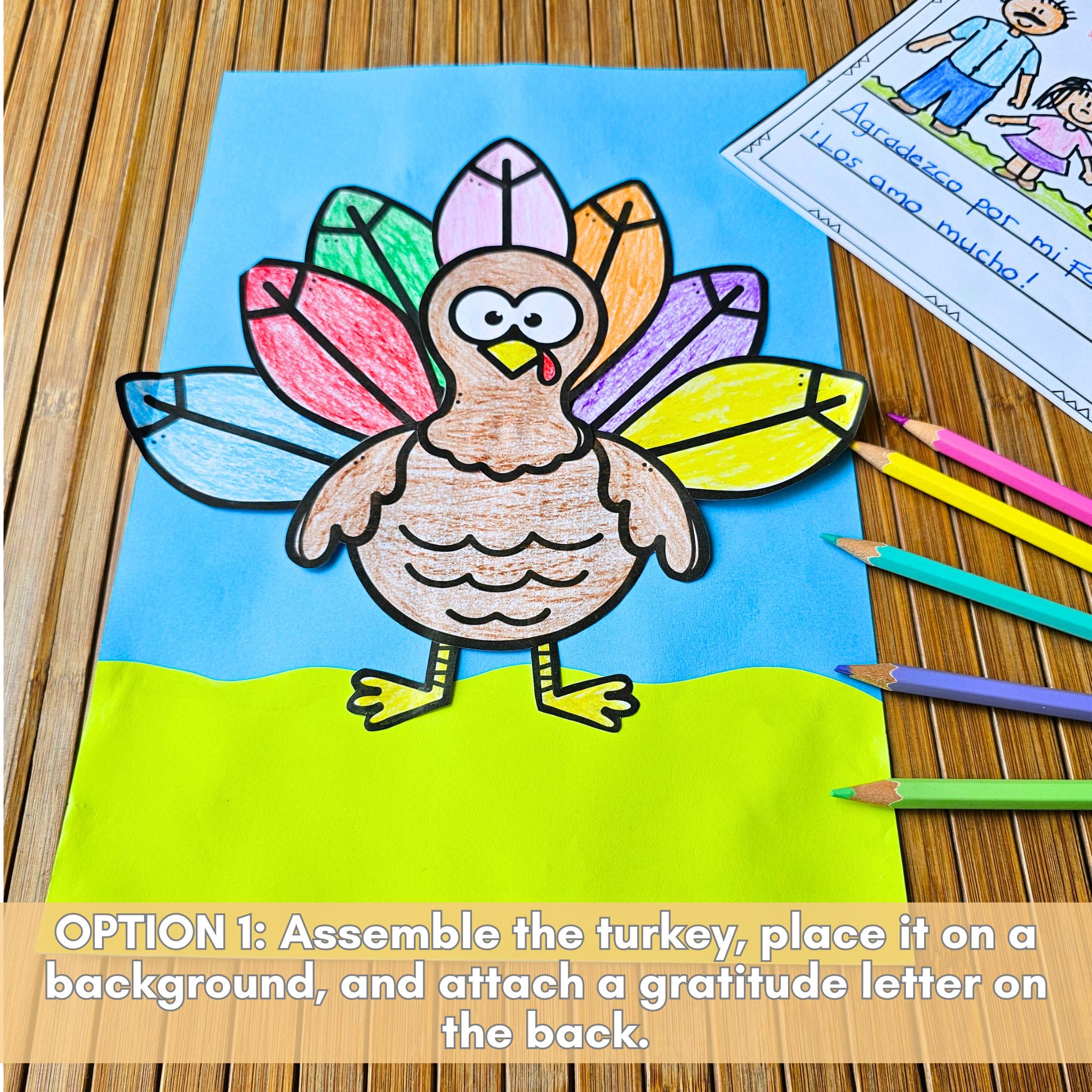 Thanksgiving 'I Am Thankful For' Turkey Gratitude Craft Activity for ...