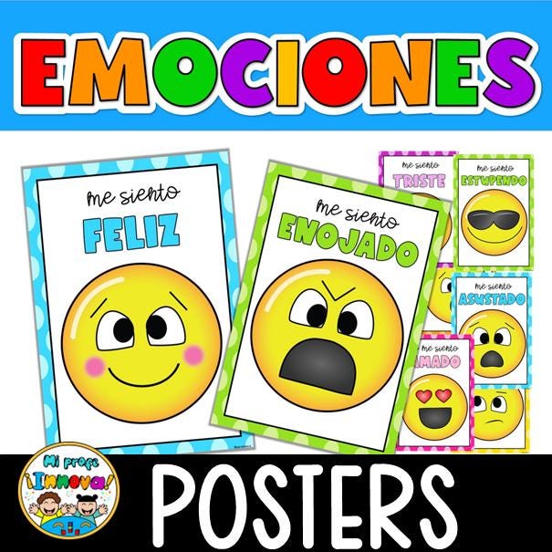 Feelings & Emotions Posters in Spanish – Printable Classroom Bright ...