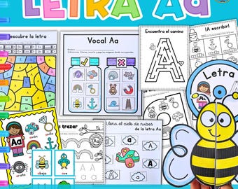 Letter A in Spanish | Vowel A Alphabet Activities and Worksheets for Preschool, Kindergarten & Homeschool