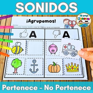 Spanish Alphabet & Beginning Sounds Worksheets for Preschool Kindergarten Homeschools - Abecedario en Español Imprimible Sonidos Iniciales