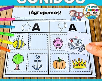 Spanish Alphabet & Beginning Sounds Worksheets for Preschool Kindergarten Homeschools - Abecedario en Español Imprimible Sonidos Iniciales