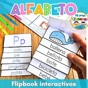 Beginning Sounds in Spanish – Alphabet Flipbooks - Preschool Kindergarten & Homeshool | Sonidos Iniciales y Abecedario en Español