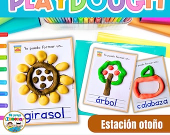 Spanish Fall Activities | Play Dough Mats for Fine Motor Skills | Preschool, Kindergarten & Homeschool | Otoño Actividades en Español
