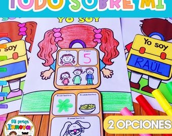 All About Me Craft in Spanish | Back to School Activity | Printable Preschool & Kindergarten Icebreaker - Todo sobre Mi  Imprimible