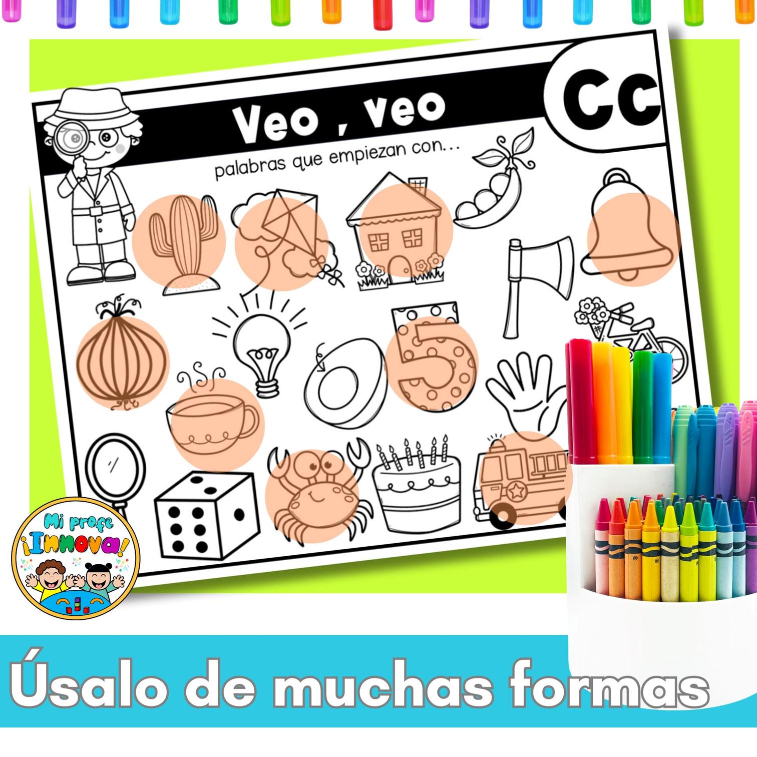 Spanish Alphabet I Spy Printable Games - Phonological Awareness ...