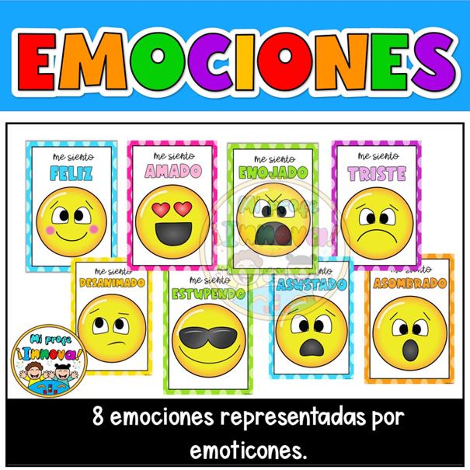 Feelings & Emotions Posters in Spanish – Printable Classroom Bright ...