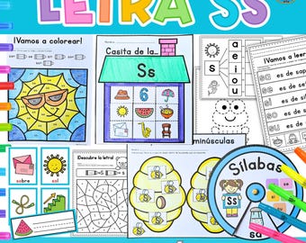 Spanish Letter S Syllables Worksheets – Kindergarten Phonics Activities - Silabas en español