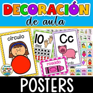 Bright Spanish Classroom Decor | Back to School Set | Alphabet, Numbers, Colors, Shapes - Decoración de Aula en Español - Regreso a Clases