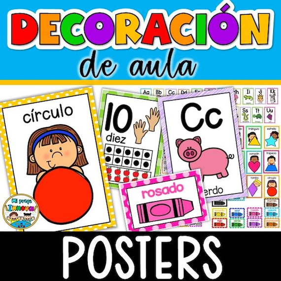 Bright Spanish Classroom Decor | Back to School Set | Alphabet, Numbers, Colors, Shapes - Decoración de Aula en Español - Regreso a Clases