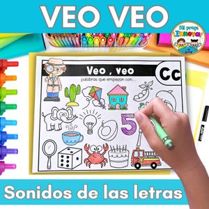 Spanish Alphabet I Spy Printable Games - Phonological Awareness Activities - Preschool Kindergarten & Homeschool Imprimibles del Abecedario