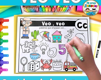 Spanish Alphabet I Spy Printable Games - Phonological Awareness Activities - Preschool Kindergarten & Homeschool Imprimibles del Abecedario