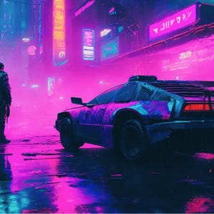 Cyberpunk Aesthetic Wall Art | Neon Cityscape Print | Futuristic Digital Art