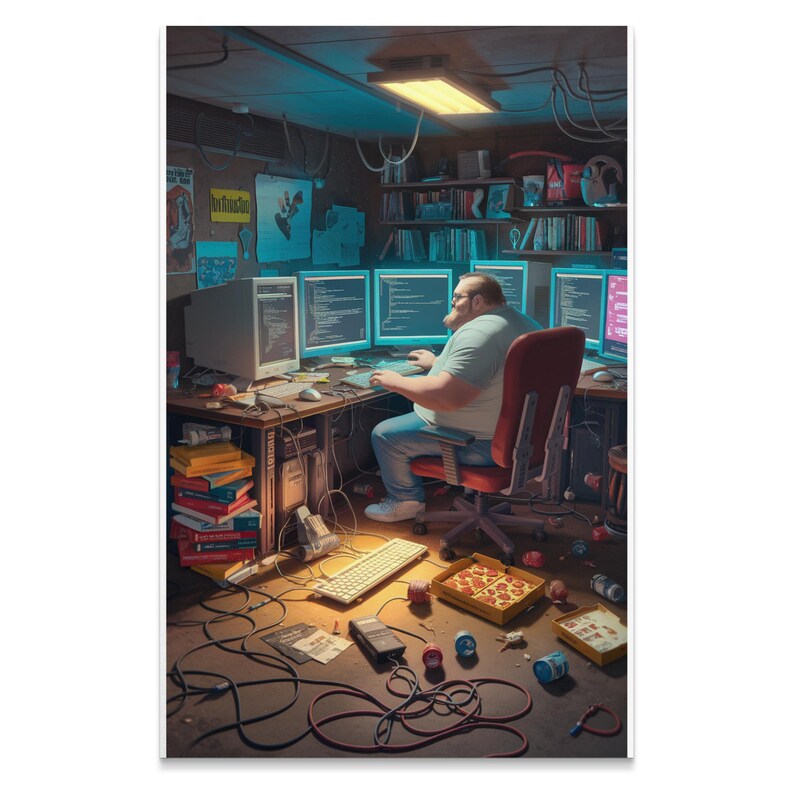 Funny Programmer Office Wall Art, Retro Computer Science Poster, Geek ...