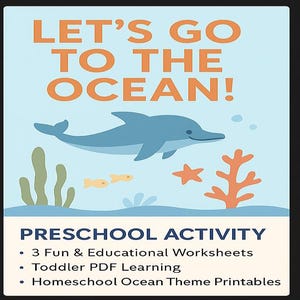 Ocean Worksheets for Toddlers Preschool | Sea Creature Counting, Labeling & Tracing | Homeschool Activities | Summer Learning Fun