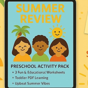 Summer Preschool Worksheets | Scissor Skills, Finish the Pattern, Which One Is Different | Summer Review Printables for Kids