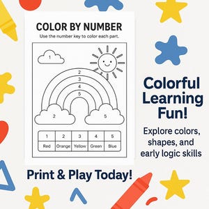 Colors and Shapes Worksheets for Preschool | Shape Activities, Color Sorting, Tracing, I Spy | Printable Preschool Learning Bundle