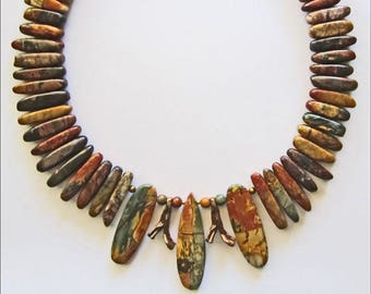 Red Creek Jasper and Bronze Extraordinary Necklace