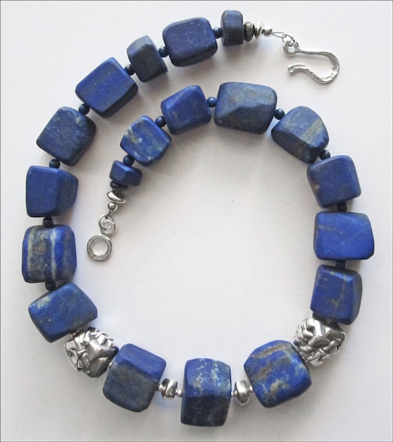 Lapis and deals silver necklace