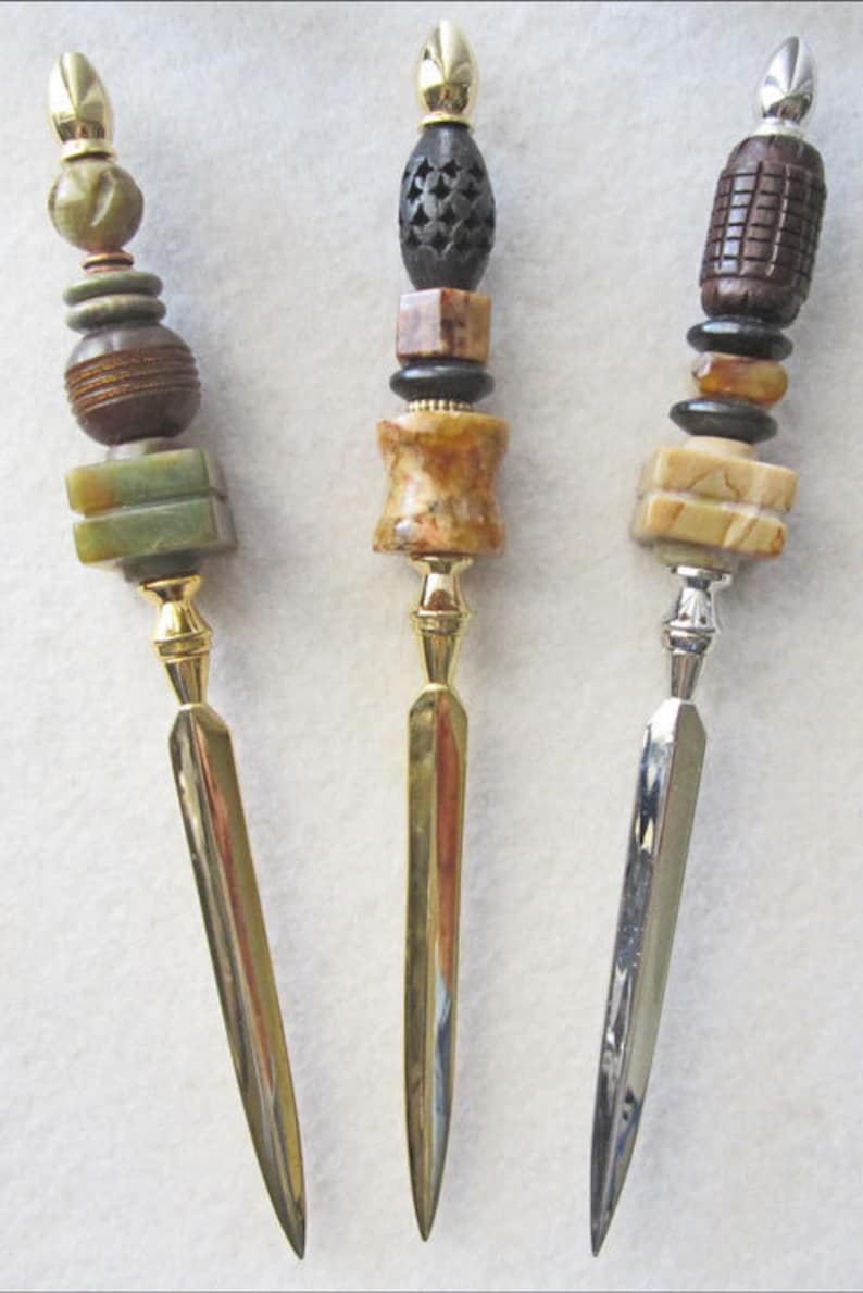 Bold and Unique Semiprecious Gemstone Letter Openers Etsy