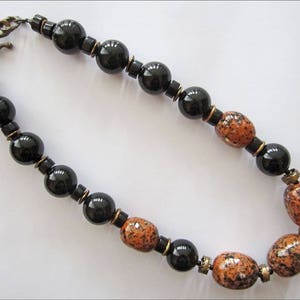 Black Onyx and Kazuri Speckled Kalahari Necklace image 3