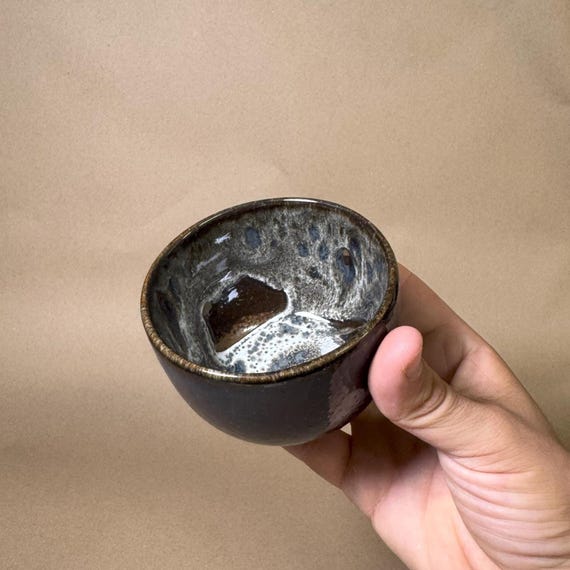 Set of Handmade Peacock Glaze Cappuccino & Matcha Cup
