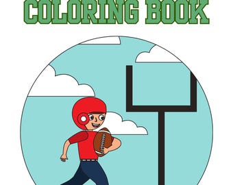 I Love Football Coloring Book Digital Download Football Coloring Sheets for Children Football Color Activity Download