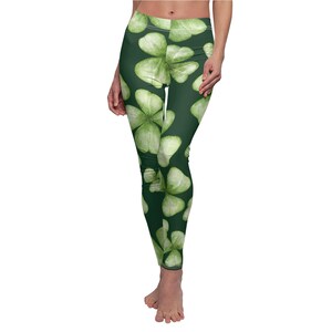 Women&#39;s Soft Style Casual Leggings with Shamrock Print St. Patrick&#39;s Day Leggings
