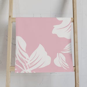 Hand Towel Pink Floral Kitchen or Bath Guest Towel