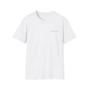 May include: A plain white t-shirt with a crew neck and short sleeves. The text "zero point two" is printed in black on the upper chest. The shirt is made of a soft, lightweight fabric.