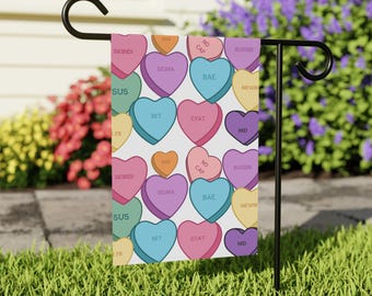 Candy Hearts Skibidi Sigma Bae Garden Flag Valentines Day Garden Flag Valentines Welcome Flag