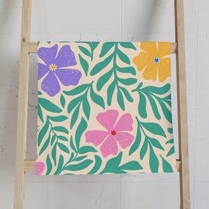 Floral Hand Towel Bright Floral Kitchen Towel, Bathroom Décor, Gift for Her, Mothers Day, Spring Home Decor