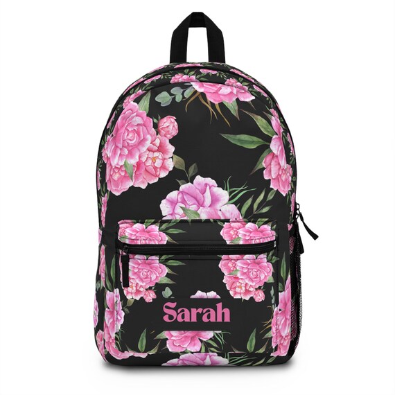 Floral Personalized Backpack, Custom School Bag, Floral 