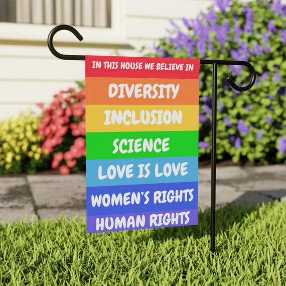 Pride Garden Flags for Outside in This House We Believe