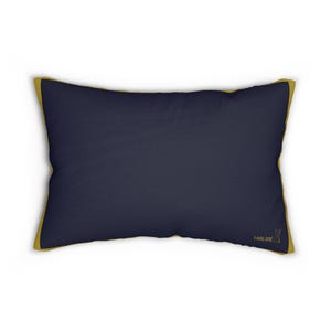 No olvides que vas a morir, almohada lumbar azul marino y dorada con diseño de panal de abeja, 20x14 imagen 2